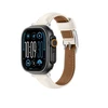 AmazingThing Class Band Leather Strap for Apple Watch 45 / 46 / 49 mm – Light rusvai gelsvas
