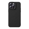 Magnetic Case Baseus Sintetinio pluošto serija, skirta iPhone 14 Pro (juodas)+ grūdintas stiklas + valymo rinkinys