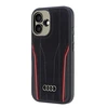 Apple iPhone 16 Audi Genuine Leather MagSafe (AU-TPUPCMIP16-R8/D3-RD) dėklas telefonui juodos ir raudonos spalvos