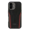 Apple iPhone 16 Audi Genuine Leather MagSafe (AU-TPUPCMIP16-R8/D3-RD) dėklas telefonui juodos ir raudonos spalvos