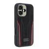 Apple iPhone 16 Audi Genuine Leather MagSafe (AU-TPUPCMIP16-R8/D3-RD) dėklas telefonui juodos ir raudonos spalvos
