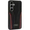 Samsung Galaxy S24 Audi Genuine odinis MagSafe Dėklas (AU-TPUPCS24-R8/D3-RD) juodos spalvos ir raudonos spalvos