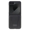 Audi Synthetic Leather MagSafe Z Flip 6 F741 juodos spalvos kietas dėklas AU-TPUPCFlip6-Q5/D1-BK