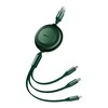 Baseus Bright Mirror 2 USB 3-in-1 kabelis skirtas micro USB - USB-C - Lightning 3.5A 1.1m - Žalias