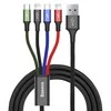 Baseus USB Fast 4in1 USB-C / 2x Lightning / Micro kabelis 3.5A 1.2m - Juoda