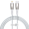 USB-C laidas, skirtas Lightning Baseus Glimmer Series, 20W, 1m (baltas)