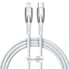 USB-C laidas, skirtas Lightning Baseus Glimmer Series, 20W, 1m (baltas)