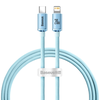 Kabelis USB-C do iP Baseus Crystal Shine, 20 W, 1.2 m (mėlyna)