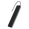 Hub 12w1 Baseus EliteJoy Gen2 serijos USB-C do 2xHDMI+ 3xUSB 3.0+ PD+ DP+ SD/TF+ RJ45+Type-C+ 3.5 mm (tamsiai pilka)