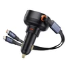 Automobilinis įkroviklis Baseus Enjoyment USB-C su USB-C laidu ir Lightning 60W (juodas)