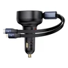 Automobilinis įkroviklis Baseus Enjoyment USB-C su USB-C laidu ir Lightning 60W (juodas)