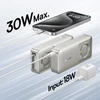Baseus „Free2Pull“ 10000 mAh 30 W išorinė baterija su USB-C prievadu ir ištraukiamu USB-C laidu – pilkos spalvos