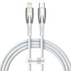 USB-C laidas, skirtas Lightning Baseus Glimmer Series, 20W, 1m (baltas)