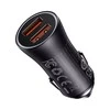 Baseus Golden Contactor Max automobilinis įkroviklis, 2x USB, 60W (pilka)