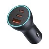 Baseus Automobilinis įkroviklis 12-24V 65W USB + 2xUSB-C QC4+ PD3.0, pilkas