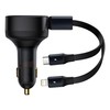 Baseus Enjoyment automobilinis įkroviklis su kabeliu USB-C + Lightning 3A 30W - juodas