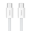 Baseus Superior Series 2 greito įkrovimo duomenų kabelis Type-C iki Type-C 30W 1m Moon baltos spalvos