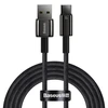 Baseus volframo auksinis kabelis USB prie USB-C, 100 W, 2 m (juodas)