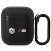 Apple AirPods BMW Leather Curved Line (BMA222PVTK) ausinių dėklas juodos spalvos
