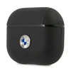 Apple AirPods 3 BMW Cover Geniune Leather Sidabrinis Logo (BMA3SSLBK) ausinių dėklas juodos spalvos