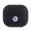 Apple AirPods 3 BMW Cover Geniune Leather Sidabrinis Logo (BMA3SSLNA) ausinių dėklas mėlynos spalvos