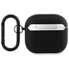 BMW BMA4SSLBK AirPods 4 dėklas, juodas, natūralios odos, su sidabro spalvos logotipu