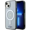 BMW BMHMP14SHCRS dėklas Apple iPhone 14 15 13 6.1″ skaidrus kietas dėklas Sidabrinis Ring MagSafe