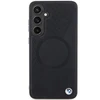 Samsung Galaxy S24 BMW Dėklas Signature odinis Half Textured &amp; Circle MagSafe (BMHMS24S23RTPK) juodos spalvos