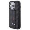 Apple iPhone 15 Pro BMW dėklas Grip Stand Smooth &amp; Carbon (BMHCP15LGSPCCK) juodos spalvos