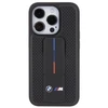 BMW Grip Stand Smooth &amp; Perforated dėklas iPhone 15 Pro - juodas