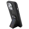 BMW Grip Stand Smooth &amp; Perforated dėklas iPhone 15 Pro - juodas
