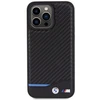 Dėklas BMW BMHCP15X22NBCK Apple iPhone 15 Pro Max 6.7″ juodos spalvos Leather Carbon