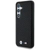 Dėklas BMW Leather Carbon MagSafe Samsung Galaxy S25 juodos spalvos