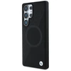 Dėklas BMW Leather Half Textured MagSafe Samsung Galaxy S25 Ultra juodos spalvos