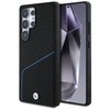 Dėklas BMW Leather Textured and Smooth MagSafe Samsung Galaxy S25 Ultra juodos spalvos