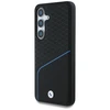 Dėklas BMW Leather Textured and Smooth MagSafe Samsung Galaxy S25 juodos spalvos