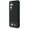 Dėklas BMW Leather Tricolor Stripe MagSafe skirtas Samsung Galaxy S25 Plus juodos spalvos