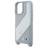 Dėklas BMW BMHCP16S23PSCCG Apple iPhone 16 6.1″ pilkas hardcase M Edition Carbon Stripe & Strap