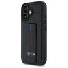 BMW BMHCP16SGSPCCK Apple iPhone 16 6.1" dėklas telefonui juodos spalvos M Grip su stoveliu Smooth and Carbon