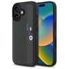 BMW M Perforated Tricolor Detail Line Apple iPhone 16 Case - Dark dėklas telefonui pilkos spalvos