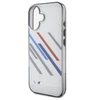 BMW BMHCP16S23HTRAG Apple iPhone 16 6.1″ pilkas kietas dėklas Motorsport IML Random Stripes