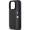Dėklas BMW BMHCP15L23 PUPVK Apple iPhone 15 Pro 6.1″ juodos spalvos kietas dėklas Perforated Tricolor Line
