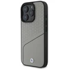 BMW Sign Leather Textured and Line MagSafe Apple iPhone 16 Pro Case - dėklas telefonui pilkos spalvos