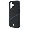BMW BMHMP16S23RDCLK Apple iPhone 16 6.1" dėklas telefonui juodos spalvos Sign Leather Textured And Line MagSafe