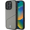 BMW Sign Leather Textured and Line MagSafe Apple iPhone 16 Pro Case - dėklas telefonui pilkos spalvos