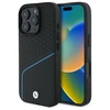 BMW BMHMP16X23RDCLK Apple iPhone 16 Pro Max 6.9" dėklas telefonui juodos spalvos Sign Leather Textured And Line MagSafe