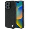 BMW Signature Leather Diamond Metal Logo MagSafe Case Apple iPhone 16 Pro Max - dėklas telefonui juodos spalvos