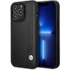 BMW BMHCP14X22RBDK dėklas Apple iPhone 14 Pro Max 6.7″ juodos spalvos kietas dėklas Leather Mėlyna Dots