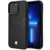 BMW BMHCP14X22RSEPK dėklas Apple iPhone 14 Pro Max 6.7″ juodos spalvos juodos spalvos Leather Card Slot