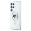 Dėklas Karl Lagerfeld Button Choupette Head Printed Logo MagSafe Samsung Galaxy S25 Ultra baltas